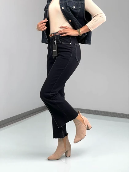 شلوار فلر واید کات آبی لونا