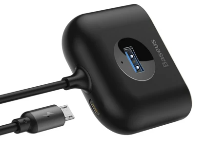 هاب آداپتور یو اس بی بیسوس Baseus Square round 4 in 1 USB HUB Adapter