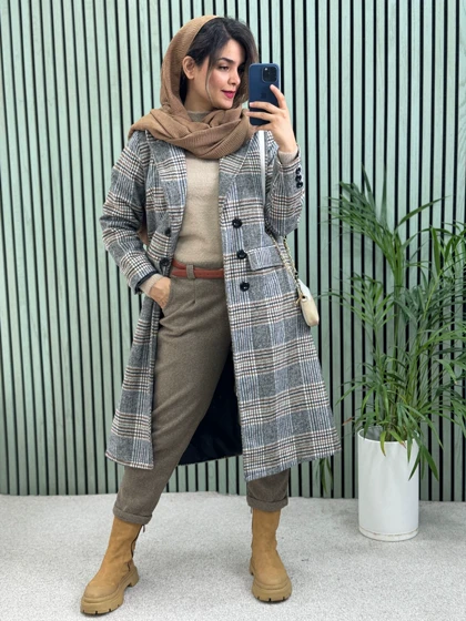 پالتو بلند پشمی آستردار آلیس