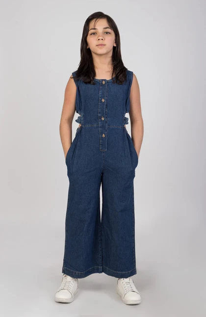 سرهمی شلواری جین آستین حلقه‌ای