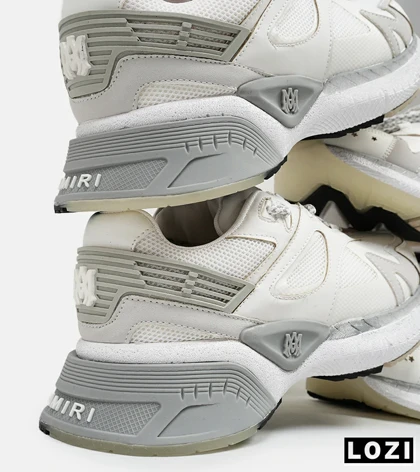کفش کتانی سفید طوسی AMIRI Bone Runner