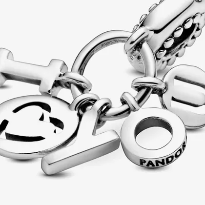 چارم آویز من تو را دوست دارم نقره پاندورا