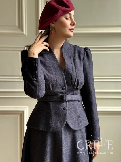 کت دامن کشمیر یقه ایستاده نیکی