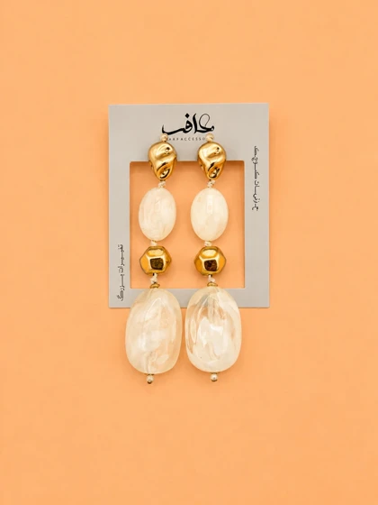 گوشواره طلایی سنگی 4 تکه