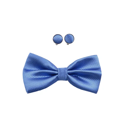 ست پاپیون و دکمه سرآستین آبی 7142