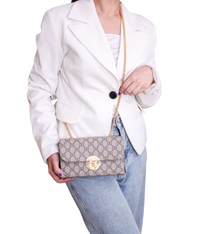 کیف دوشی زنانه مجلسی چرم براق