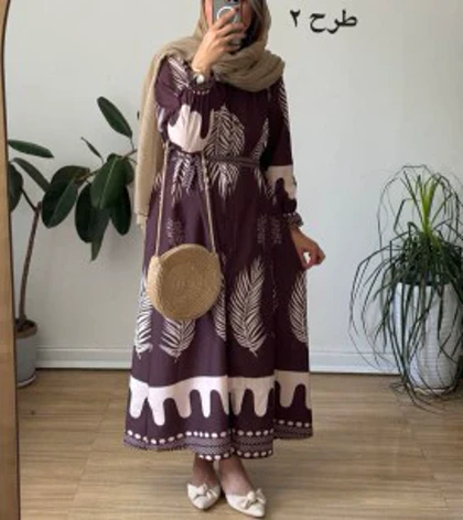 پیراهن مانتویی پر