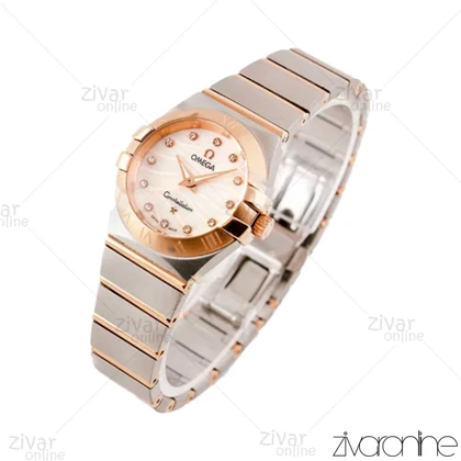 ساعت امگا کانسلیشن زنانه صفحه سفید صدفی طرح دار 103139