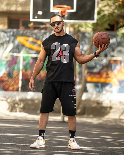 رکابی ورزشی وست JORDAN 23 مشکی