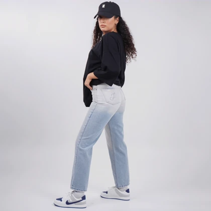 جین راسته قد 90 آبی