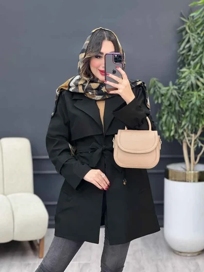 بارانی چهاردکمه برش هلالی
