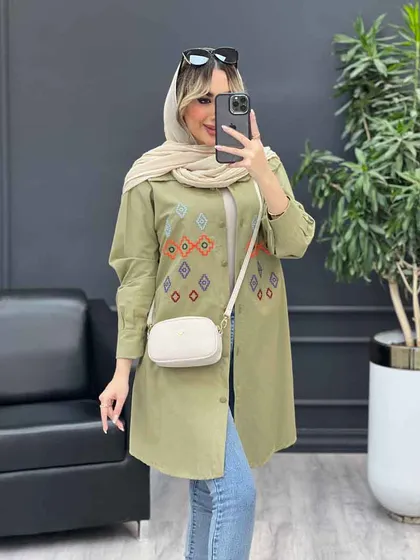 مانتو لینن طرح لوزی