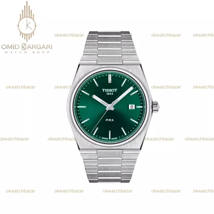 ساعت مچی تیسو پیاریکس بند سیلور صفحه سبز مهندسی Tissot PRX