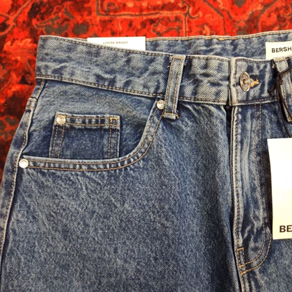 شلوار جین بگ استایل bershka بدون جنسیت کد 404