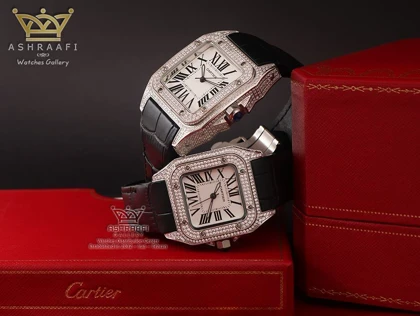 ساعت مچی کارتیه سانتوس دایموند Cartier Santos 100 diamond