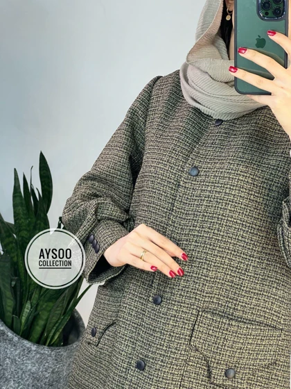 پالتو بلند دکمه دار گلرخ