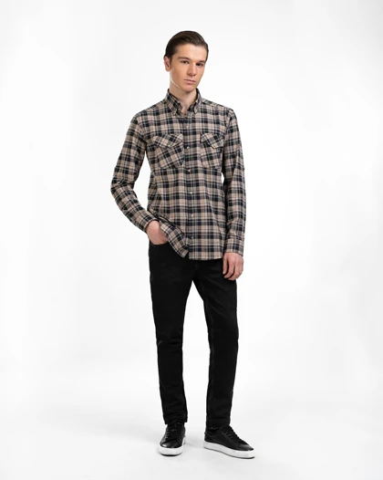 پیراهن دو جیب پشمی کد 1843