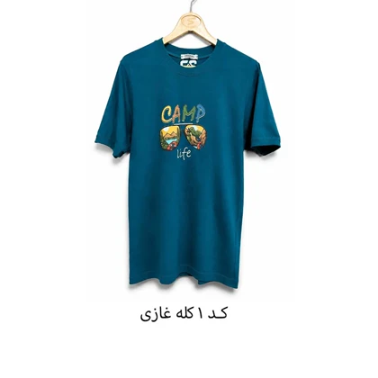 تیشرت مردانه و زنانه طرح دار رنگی کمپ استایل