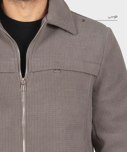 کت کتان زیپ‌دار و داخل خز 2603