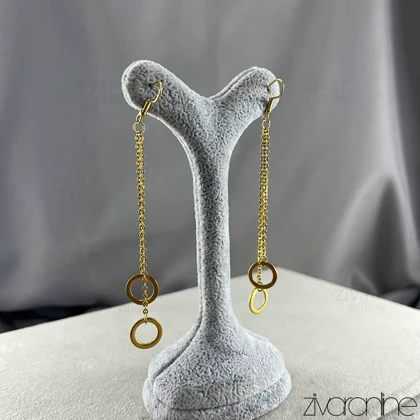 گوشواره زنانه مدل آبشاری حلقه‌ای 20426