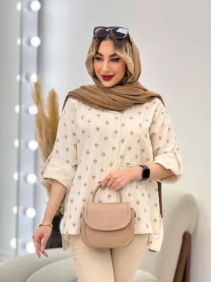 شومیز نچرال طرح گل