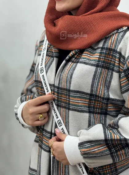پالتو پشمی آستردار با کیف