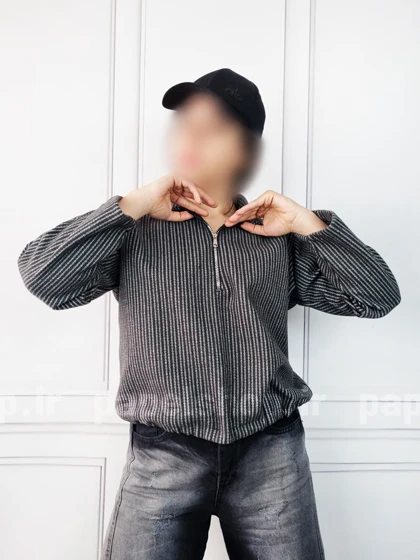 بلوز نیم زیپ پایین گتردار