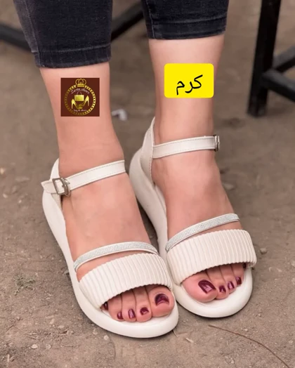 صندل زنانه دور مچی نگینی چروک