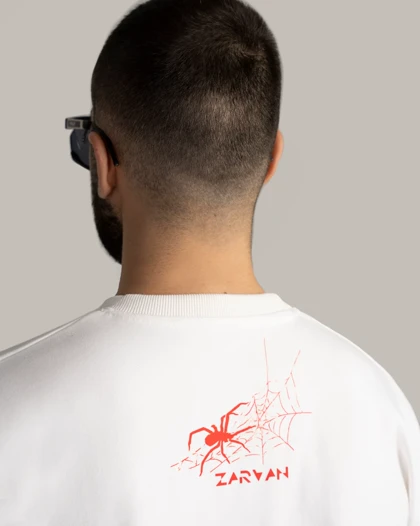 تیشرت مدل red web سفید برند زروان zarvan