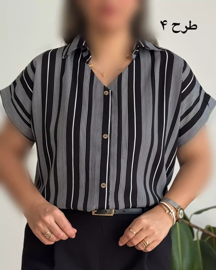 شومیز آستین کوتاه جلودگمه