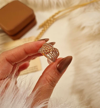 انگشتر ژوپینگ طرح طلا A19