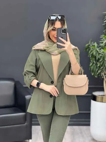 مانتو دو دکمه ثمین
