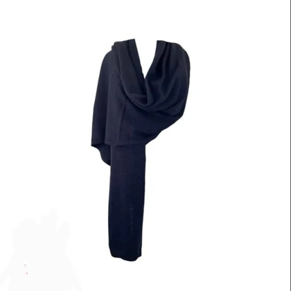 شال بافت زنانه کد 1603 رنگ مشکی