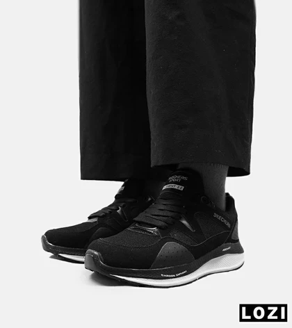 کفش کتانی طبی زنانه و مردانه مشکی سفید SKECHERS archfit v02