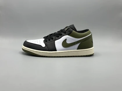 کتانی نایکی جردن1 لو بلک مدیوم اولیو/Nike Air Jordan1 low Black olive