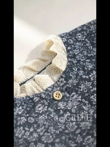 شومیز گل‌دار یقه گیپور
