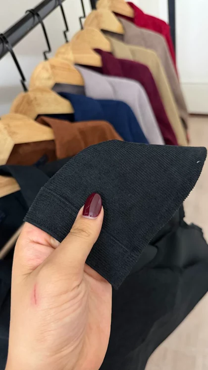 پیراهن مخمل کبریتی 2594