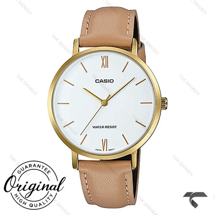 ساعت کاسیو LTP-VT01GL-7B زنانه اورجینال طلایی بند چرم Casio-10345-L