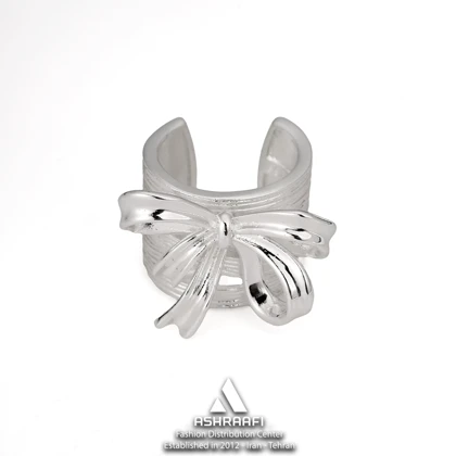 انگشتر پاپیونی نقره‌ای Bow Tie Ring S2