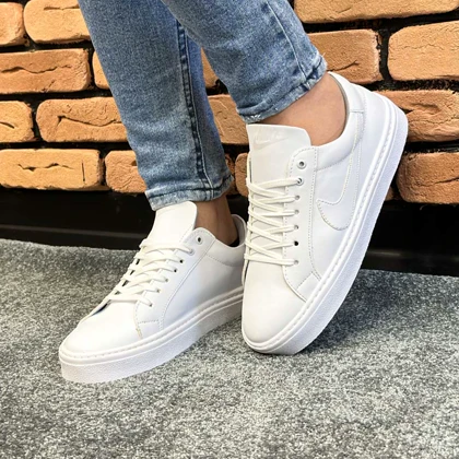 کفش کتانی اسپرت مردانه رنگ سفید مدل نایک NIKE AIR FORCE کد 71184
