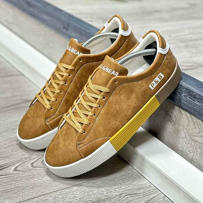 کفش اسپرت پول اند بیر pull&bear رنگ عسلی رویه حوله ای
