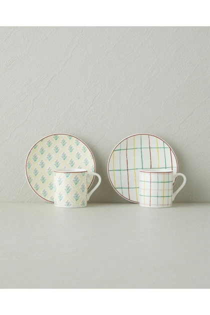 سرویس فنجان قهوه دو نفره English Home مدل New Bone China - چندرنگ