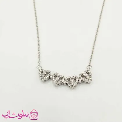 گردنبند دخترانه مگنتی طرح قلب نقره ای