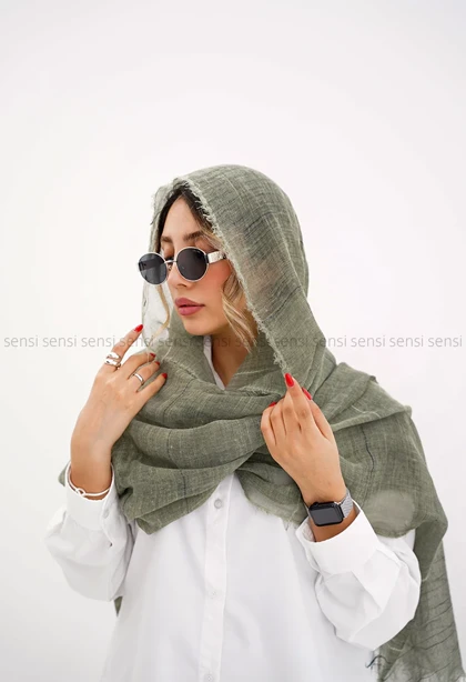 شال نخی لینن خطی