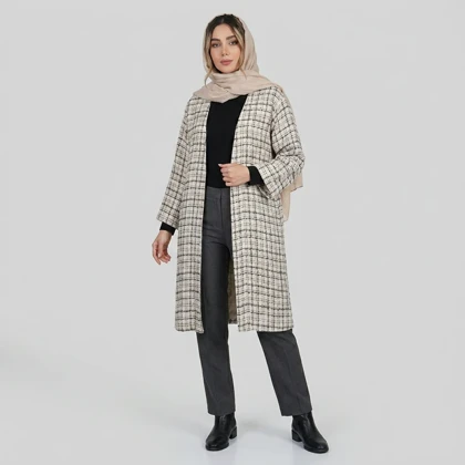 مانتو زنانه چهارخونه شانل ترک پاییزی کد 89