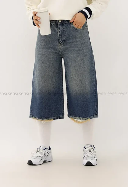 شلوارک جین واید فول بگ کد1004238