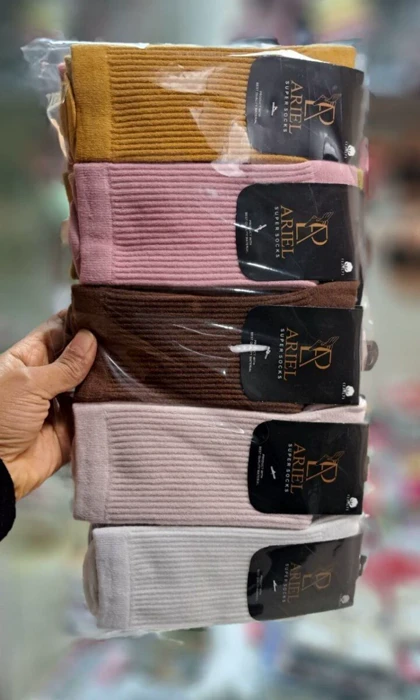 جوراب ساق‌دار کبریتی رنگی r-1370