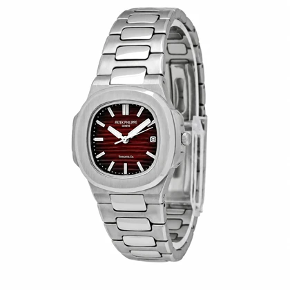 ساعت زنانه پتک فیلیپ ناتیلوس مدل Patek 7246-L سیلور صفحه زرشکی لوکس