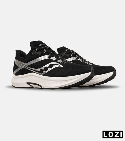 کفش کتانی مردانه و زنانه مشکی طوسی Saucony مدل 8639