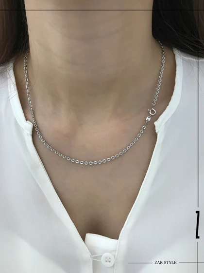 گردنبند زنجیر حلقه‌ای تراش‌دار 2 میل